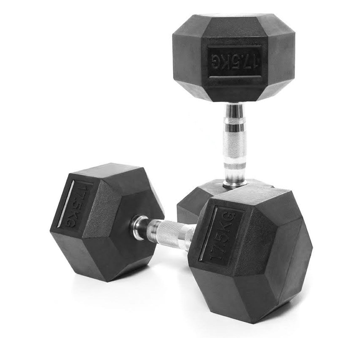 DE Sports Rubber Hex Dumbbells (Pairs)