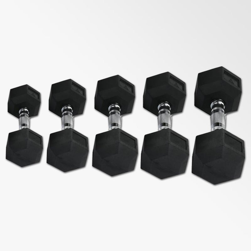 DE Sports Rubber Hex Dumbbells (Pairs)